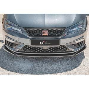 Seat Leon Mk3 FL 2017+ - Ön Lip Max Cupra FR A Plus+ V5 Stil, Piano Black Parlak Ürün Yüzeyi, Vkm.