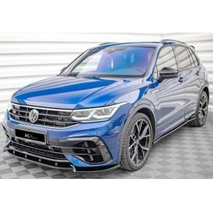 VW Tiguan Mk2 FL 2020+ - Ön Lip Max A Plus+ R/R Line V1 Stil ., Piano Black Parlak Ürün Yüzeyi, Vkm.