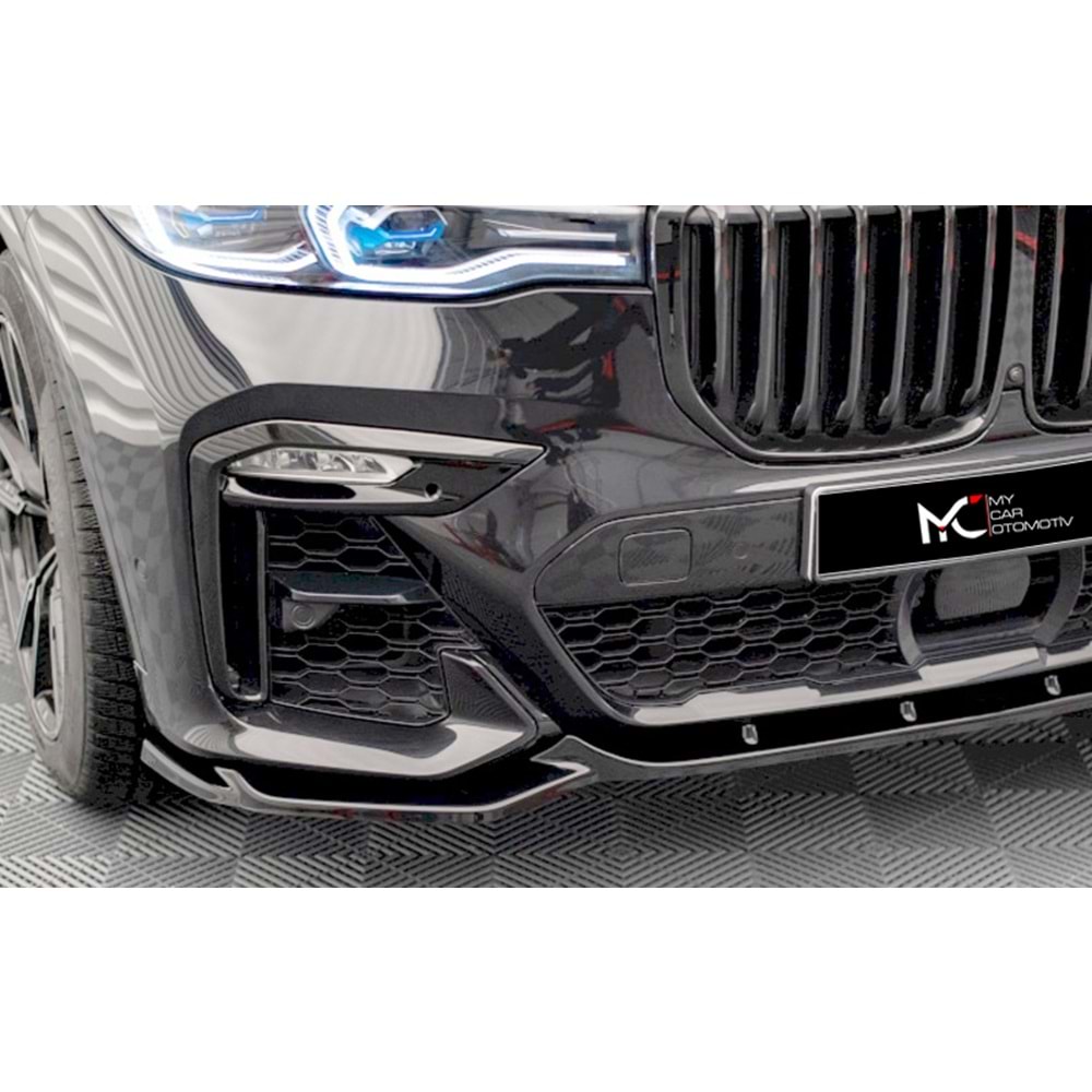BMW G07 2018+ - Ön Lip A Plus+ M Pack V3 Stil, Piano Black Parlak Ürün Yüzeyi, Vkm.