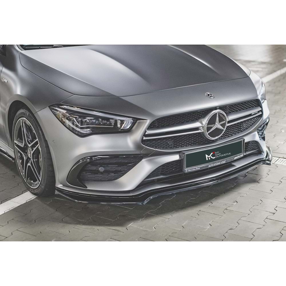 M. Benz C118 2019+ - Tampon Lipi/Ön, A Plus AMG CLA 35 Aero Stil, Piano Black Parlak Ürün Yüzeyi, Vakum
