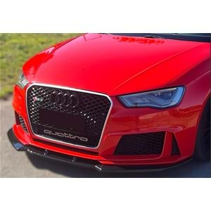 Audi A3 RS 8V SB 2012+ - Tampon Lipi/Ön, A Plus RS3 V1 Stil, Piano Black Parlak Ürün Yüzeyi, Vakum