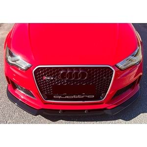 Audi A3 RS 8V SB 2012+ - Tampon Lipi/Ön, A Plus RS3 V1 Stil, Piano Black Parlak Ürün Yüzeyi, Vakum