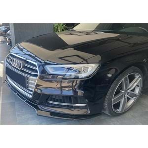 Audi A3 S3 8V FL 2017+ - Tampon Lipi/Ön A Plus S3 S Line V2 Stil, Piano Black Parlak Ürün Yüzeyi, Vkm.