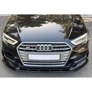 Audi A3 S3 8V SB FL 2017+ - Tampon Lipi /Ön, A Plus S3/S Line V2 Stil, Piano Black Parlak Ürün Yüzeyi, Vakum