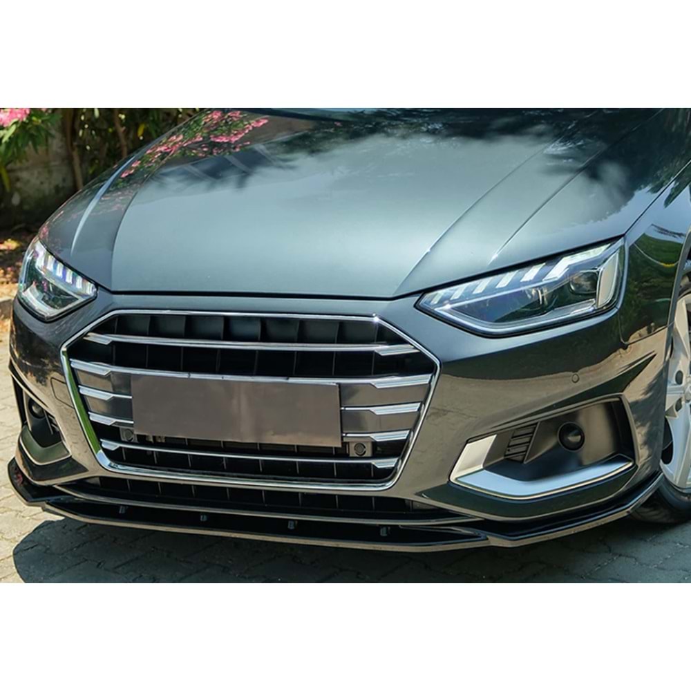 Audi A4 B9 FL 2019+ - Tampon Lipi/Ön, A Plus Std. Line V1 Stil, Piano Black Parlak Ürün Yüzeyi, Vakum