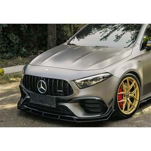 M. Benz W177 A45 2018+ - Tampon Lipi/Ön, A Plus A45 S Aero Pack V1 Stil, Piano Black Parlak Ürün Yüzeyi, Vakum