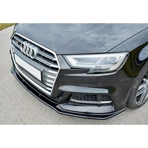 Audi A3 S 8V FL 2017+ - Tampon Lipi/Ön, A Plus S3/S Line V1 Stil, Piano Black Parlak Ürün Yüzeyi, Vakum