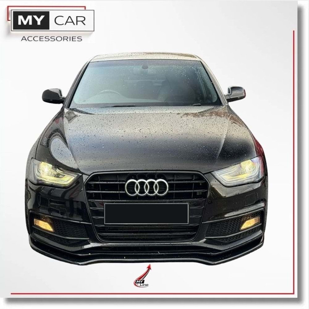 Audi A4 S B8 FL 2012+ - Tampon Lipi/Ön, A Plus S/S Line V1 Stil, Piano Black Parlak Ürün Yüzeyi, Vakum