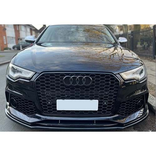 Audi A6 RS6 C7 2011+ - Tampon Lipi/Ön, A Plus RS6 V1 Stil, Piano Black Parlak Ürün Yüzeyi, Vakum