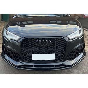 Audi A6 RS6 C7 2011+ - Tampon Lipi/Ön, A Plus RS6 V1 Stil, Piano Black Parlak Ürün Yüzeyi, Vakum