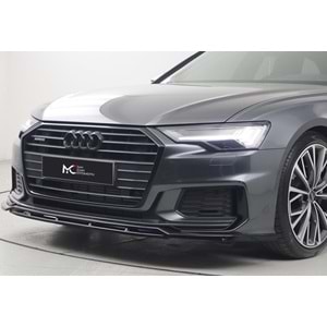 Audi A6 S6 C8 2018+ - Tampon Lip/Ön, A Plus S6/S6 Line V3 Stil, Piano Black Parlak Ürün Yüzeyi, Vkm., Set