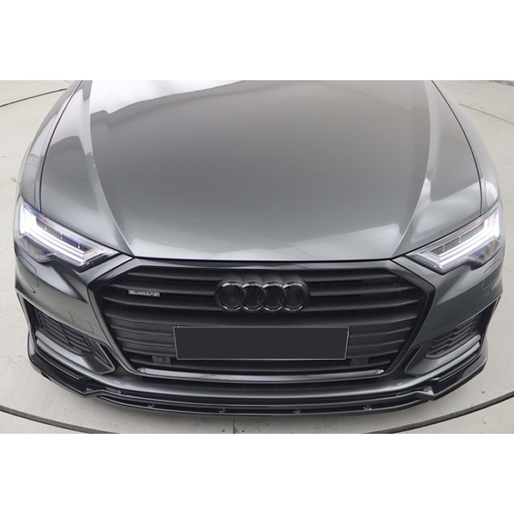 Audi A6 S6 C8 2018+ - Tampon Lip/Ön, A Plus S6/S6 Line V3 Stil, Piano Black Parlak Ürün Yüzeyi, Vkm., Set