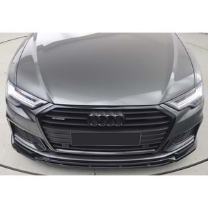 Audi A6 S6 C8 2018+ - Tampon Lip/Ön, A Plus S6/S6 Line V3 Stil, Piano Black Parlak Ürün Yüzeyi, Vkm., Set