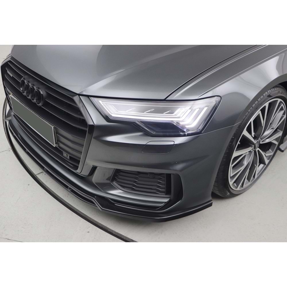 Audi A6 S6 C8 2018+ - Tampon Lip/Ön, A Plus S6/S6 Line V3 Stil, Piano Black Parlak Ürün Yüzeyi, Vkm., Set