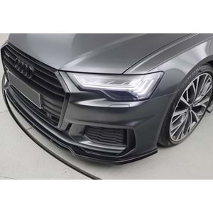 Audi A6 S6 C8 2018+ - Tampon Lip/Ön, A Plus S6/S6 Line V3 Stil, Piano Black Parlak Ürün Yüzeyi, Vkm., Set