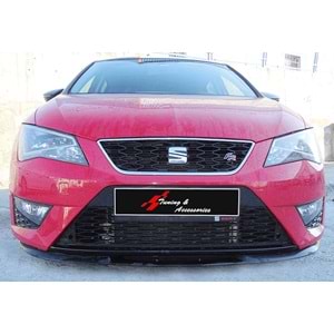 Seat Leon Mk3 2012+ - Tampon Lipi/Ön, B Plus Cupra R Basic V1 Stil, Piano Black Ürün Yüzeyi, Vakum
