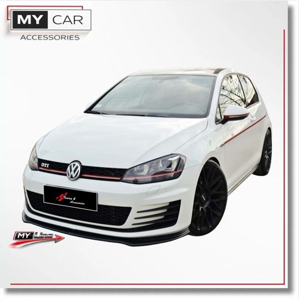 VW Golf Mk7 2012+ - Tampon Lipi/Ön, B Plus GTI V2 Stil, Piano Black Ürün Yüzeyi, Vakum