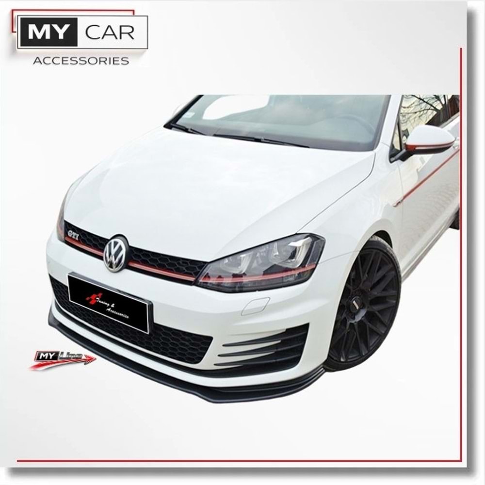 VW Golf Mk7 2012+ - Tampon Lipi/Ön, B Plus GTI V2 Stil, Piano Black Ürün Yüzeyi, Vakum