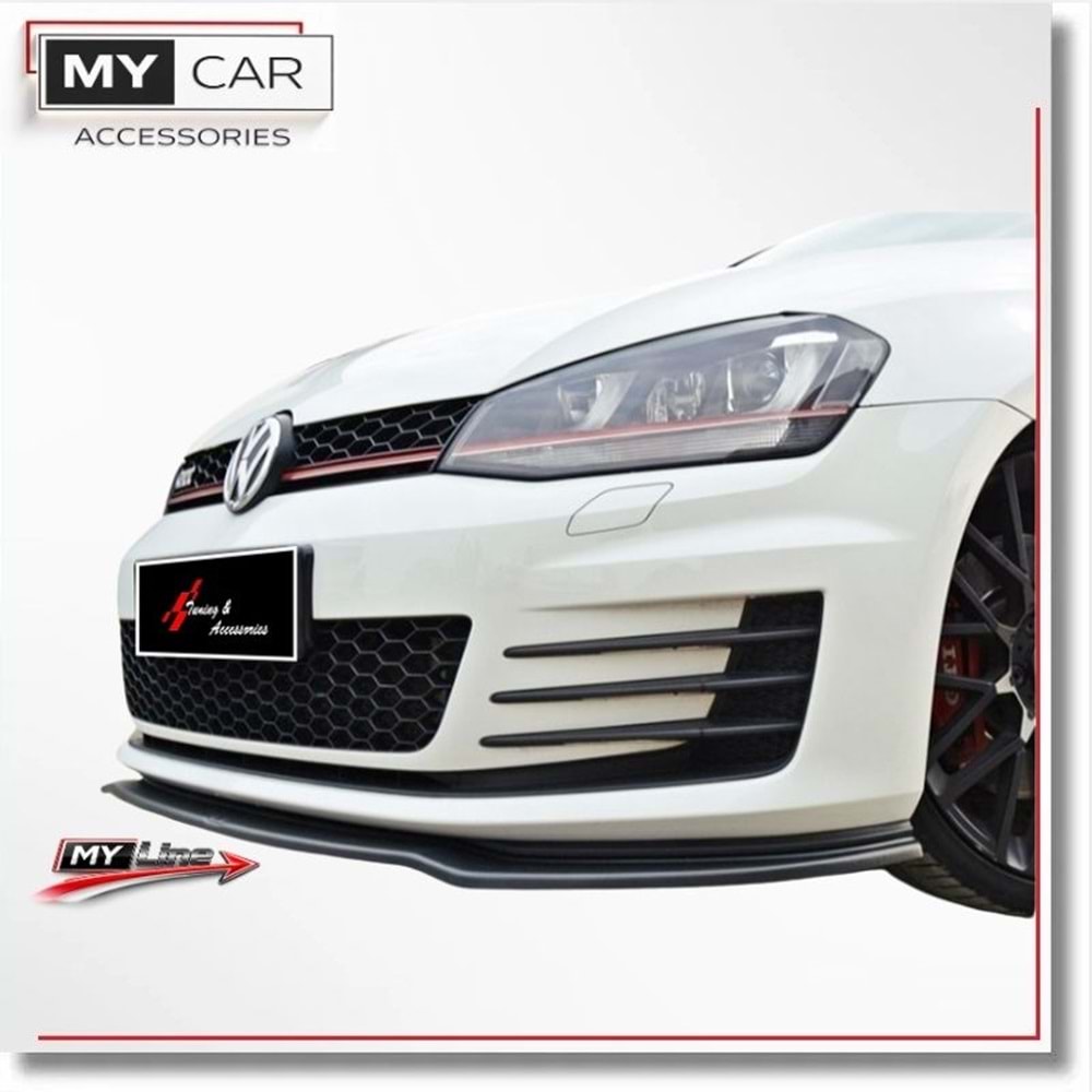 VW Golf Mk7 2012+ - Tampon Lipi/Ön, B Plus GTI V2 Stil, Piano Black Ürün Yüzeyi, Vakum