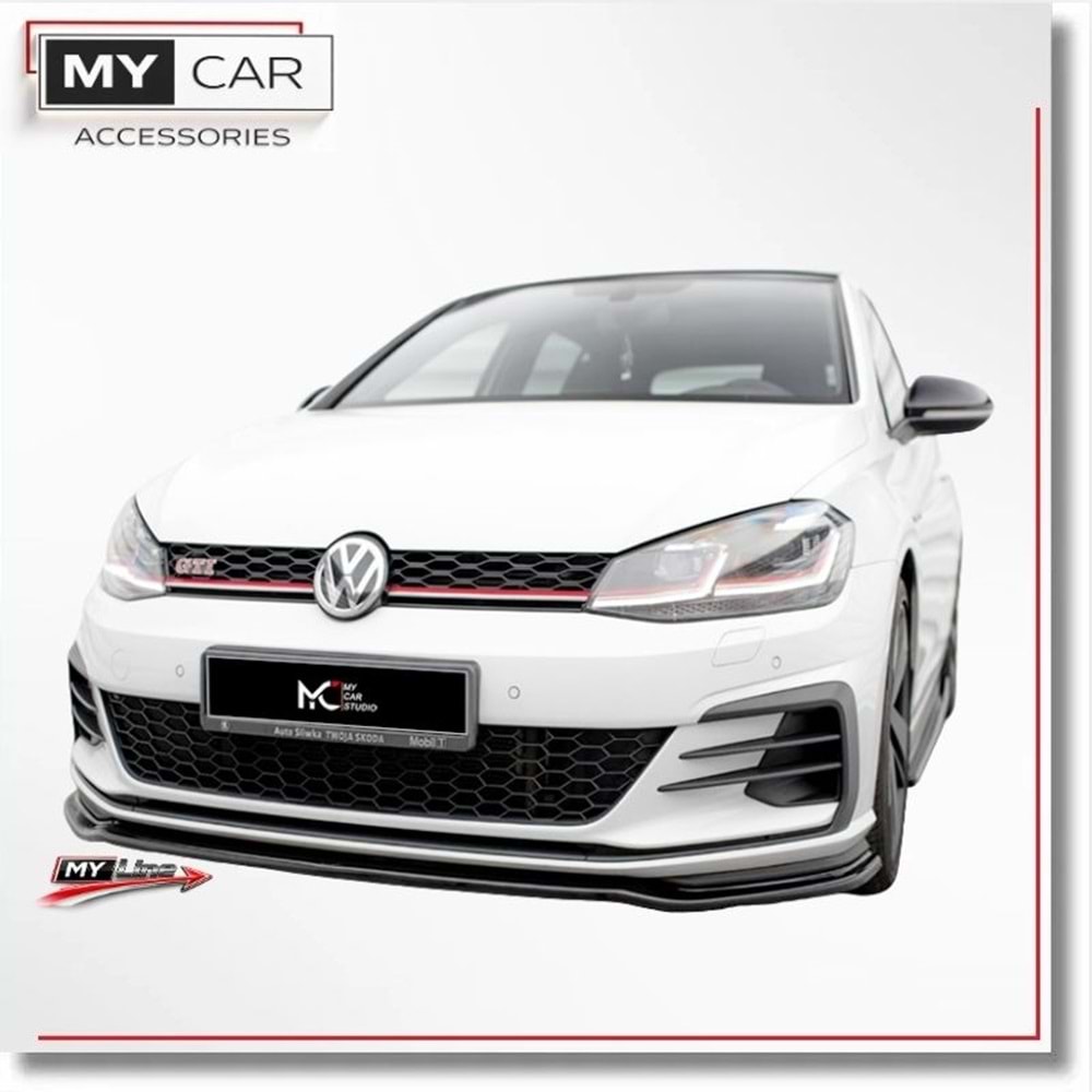 VW Golf Mk7 FL 2017+ - Tampon Lipi/Ön, B Plus GTI V2 Stil, Piano Black Ürün Yüzeyi, Vakum