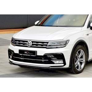 VW Tiguan R Mk2 2016+ - Tampon Lipi/Ön, A Plus R/R Line V1 Stil, Piano Black Parlak Ürün Yüzeyi, Vakum