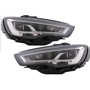 Audi A3 8V 2012+ - Far Matrix Dizayn, Led Dinamik Dönüş Aydınlatma, Kayar Sinyal Krom İç Yüzey Set