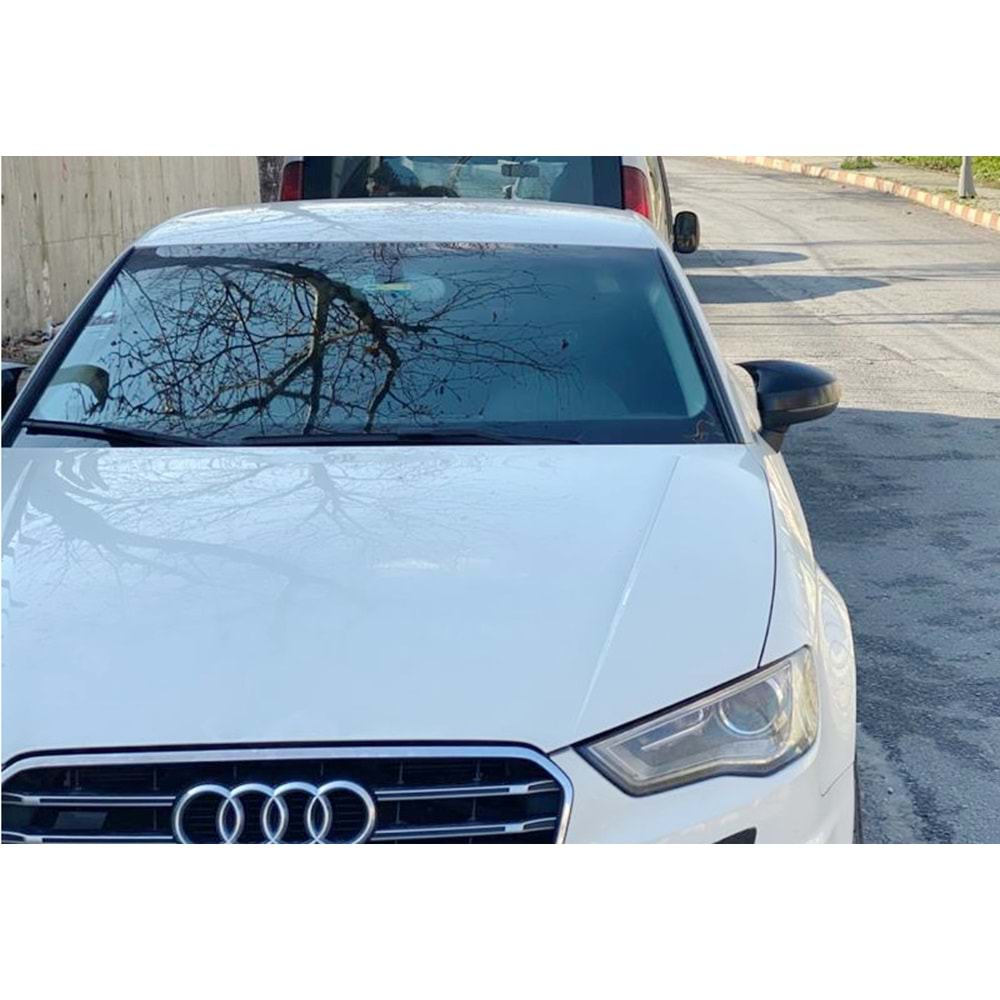 Audi A3 8V 2012+ - Ayna Kapağı Batman V1 Stil Yapıştırma, Piano Black Ürün Yüzeyi ABS Set