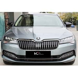 Skoda Superb Mk3 2015+ - Ayna Kapağı Batman V1 Stil Yapıştırma , Piano Black ABS Set