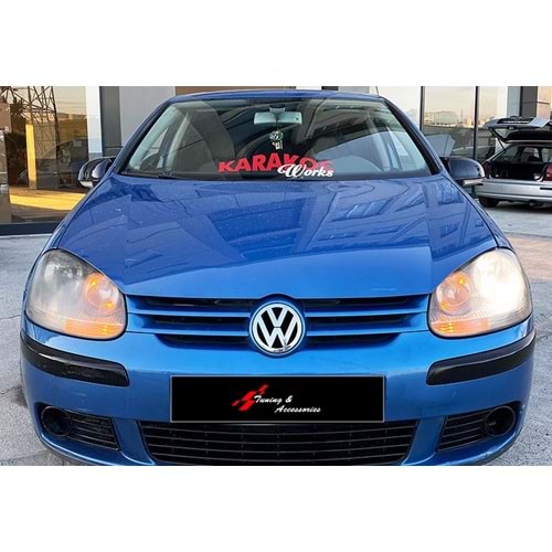 VW Golf Mk5 2003+ - Ayna Kapağı Batman V2 Stil Yapıştırma, Piano Black Boyalı Ürün Yüzeyi, ABS, Set