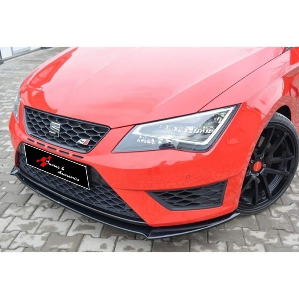 Seat Leon Mk3 2012+ - Ön Lip Max Cupra FR V1 Stil, Piano Black Ürün Yüzeyi, Vkm.