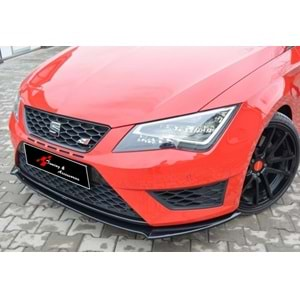 Seat Leon Mk3 2012+ - Ön Lip Max Cupra FR V1 Stil, Piano Black Ürün Yüzeyi, Vkm.