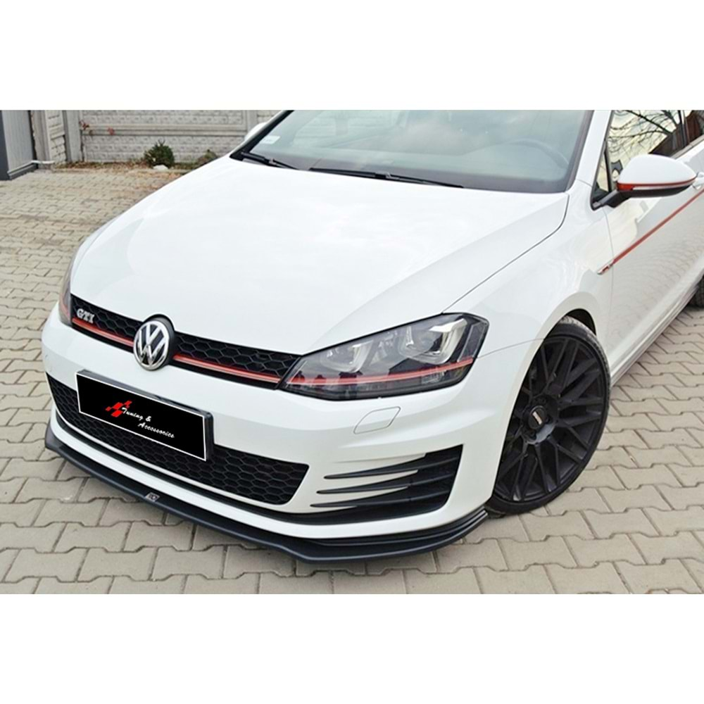 VW Golf Mk7 2012+ - Ön Lip GTI V2 Max Design, Piano Black Ürün Yüzeyi, Vkm.