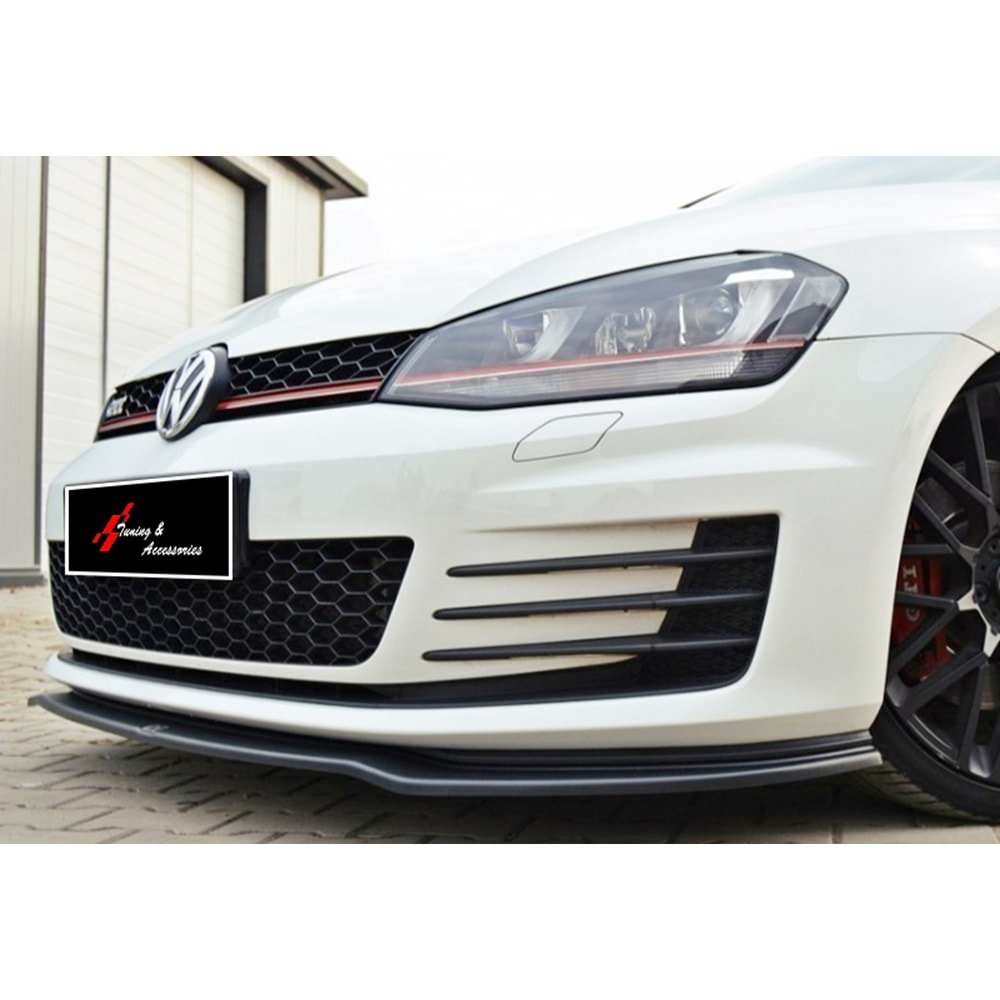 VW Golf Mk7 2012+ - Ön Lip GTI V2 Max Design, Piano Black Ürün Yüzeyi, Vkm.