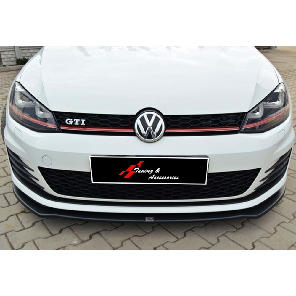 VW Golf Mk7 2012+ - Ön Lip GTI V2 Max Design, Piano Black Ürün Yüzeyi, Vkm.