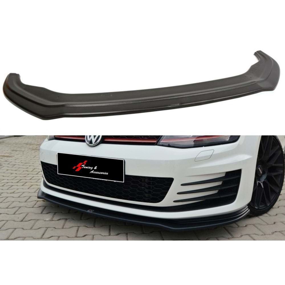 VW Golf Mk7 2012+ - Ön Lip GTI V2 Max Design, Piano Black Ürün Yüzeyi, Vkm.