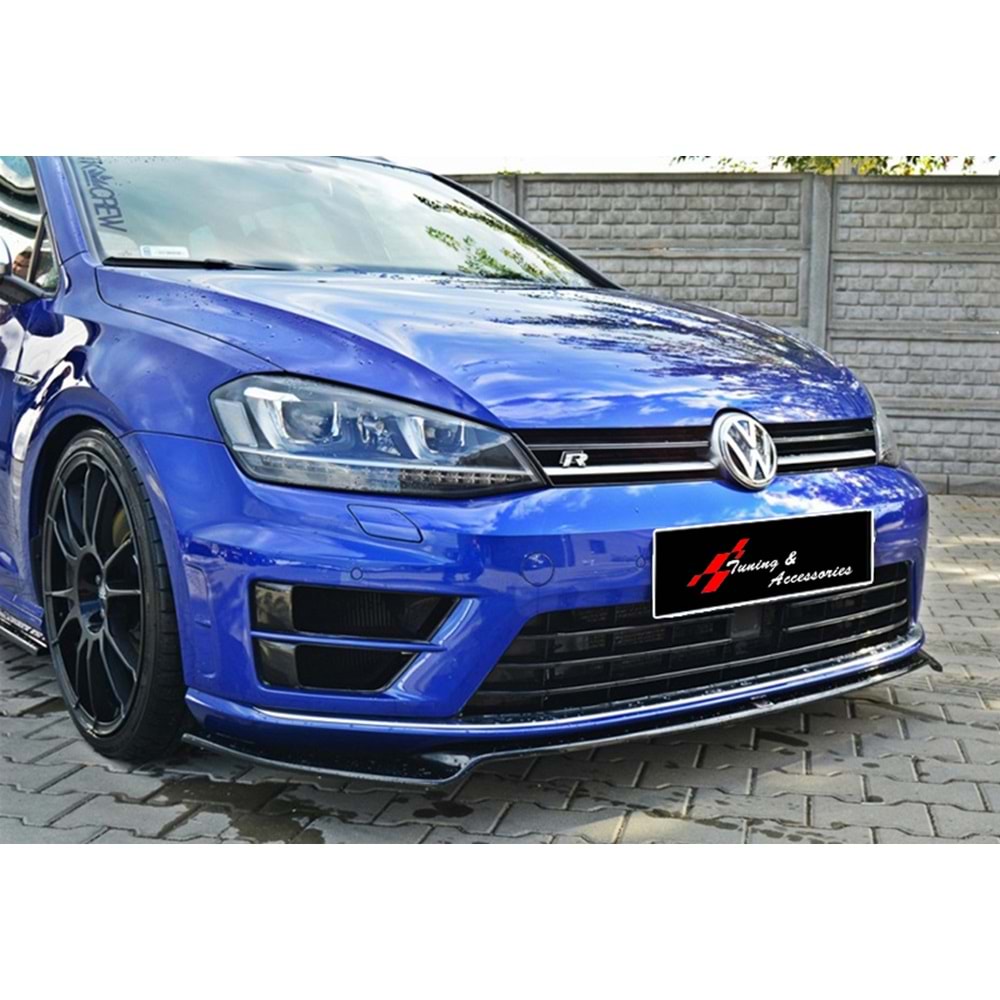 VW Golf R Mk7 2012+ - Tampon Lipi/Ön, B Plus R V3 Stil, Piano Black Ürün Yüzeyi, Vakum
