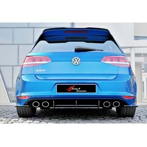 VW Golf Mk7 2012+ - Difüzör/Arka Splitter CNC R V1 Style, Mat Siyah Ürün Yüzeyi, Vkm.