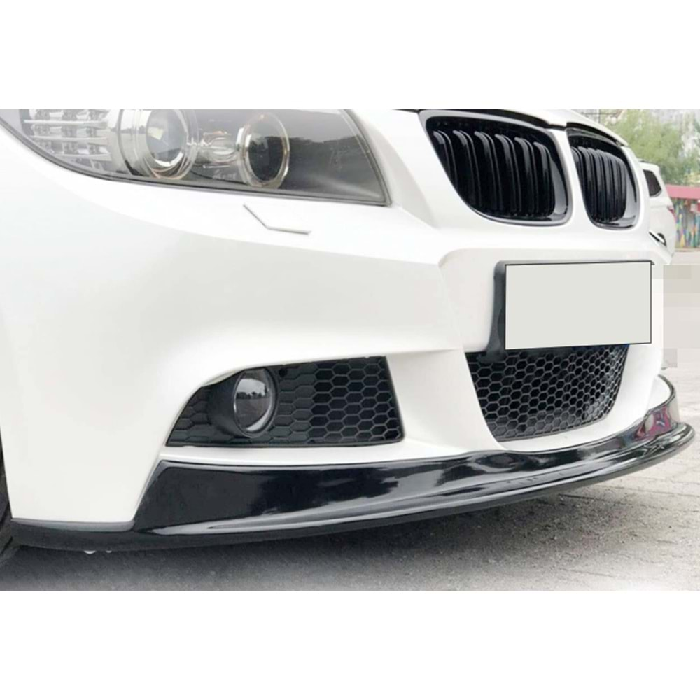 BMW E90 LCI 2008+ - Ön Lip A Plus+ Arkym Stil, Piano Black Parlak Ürün Yüzeyi Vkm.