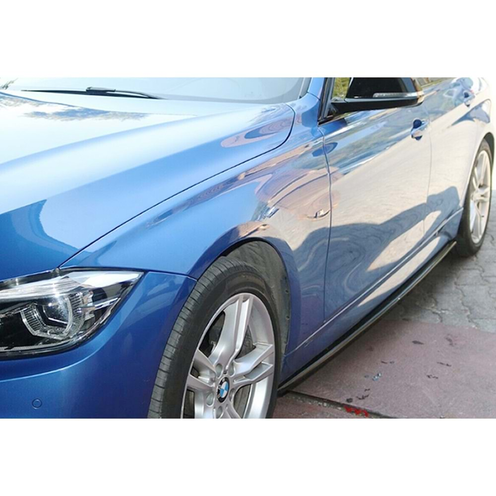 BMW F30 2012+ - Marşpiyel Alt Çıta B Plus M Performance Oem V1 Stil, 3 mm/203.50 cm, Piano Black Ürün Yüzeyi, Set, Vkm. Set