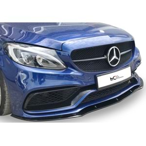 M. Benz W205 2015+ - Lip/Ön C63 AMG V1 Stil TW., Mat Siyah Ürün Yüzeyi Vkm.