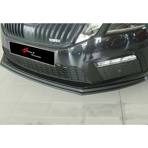 Skoda Octavia Mk3 VRS FL 2017+ - Tampon Lipi/Ön, B Plus Rieger RS V1 Stil, Piano Black Ürün Yüzeyi, Vakum