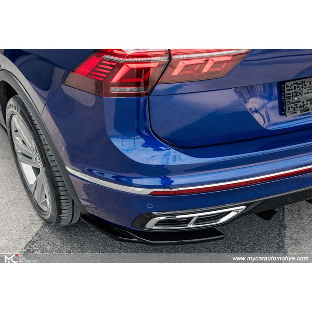 VW Tiguan Mk2 FL 2020+ - Flap/Arka Yan, A Plus R/R Line V1 Stil, Piano Black Parlak Ürün Yüzeyi, Vakum, Set