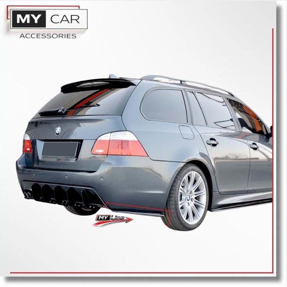 BMW E60 2003+ - Tampon Flap/Arka Yan, A Plus M Pack V1 Stil, Piano Black Ürün Yüzeyi, Vakum, Set