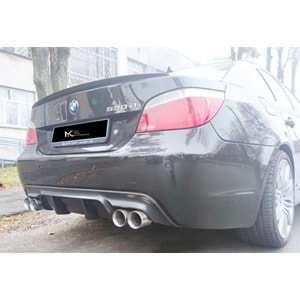 BMW E60 2003+ - Difüzör/Arka, B Plus M5 Vorstainer V1 Stil, Sağ Sol Çiftli Çıkış, Piano Black Ürün Yüzeyi, Vakum