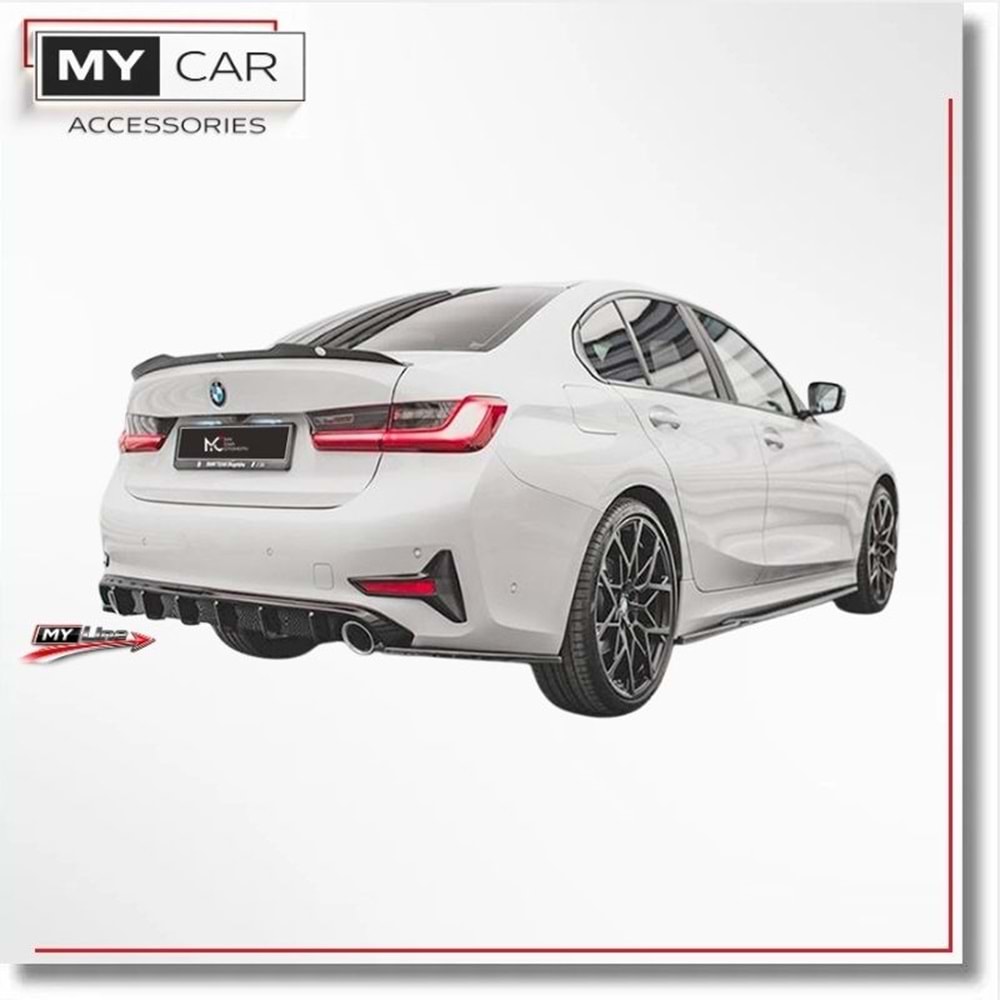 BMW G20 2019+ - Difüzör/Arka, A Plus Std. Line V1 Stil,Std Tmpn., Piano Black Parlak Ürün Yüzeyi, Vakum