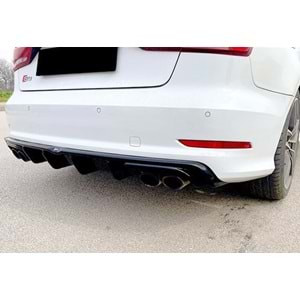 Audi A3 S3 8V SD 2012+ - Difüzör/Arka A Plus S3 V1 Stil, Piano Black Parlak Ürün Yüzeyi, Vkm.