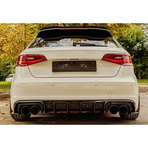 Audi A3 S3 8V SB 2012+ - Difüzör/Arka A Plus S3 V1 Stil, Piano Black Parlak Ürün Yüzeyi, Vkm.