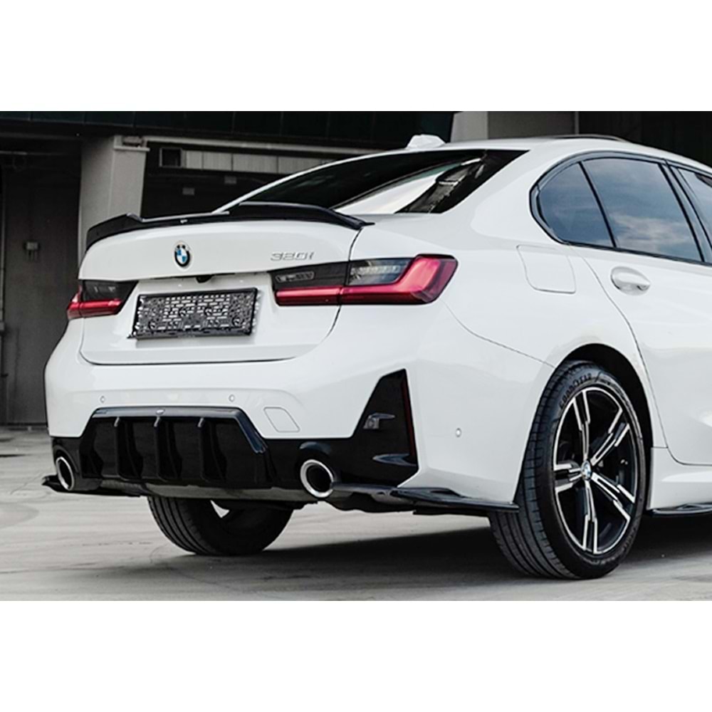 BMW G20 LCI 2022+ - Difüzör/Arka, A Plus M Pack V1 Stil , Piano Black Parlak Ürün Yüzeyi, Vakum