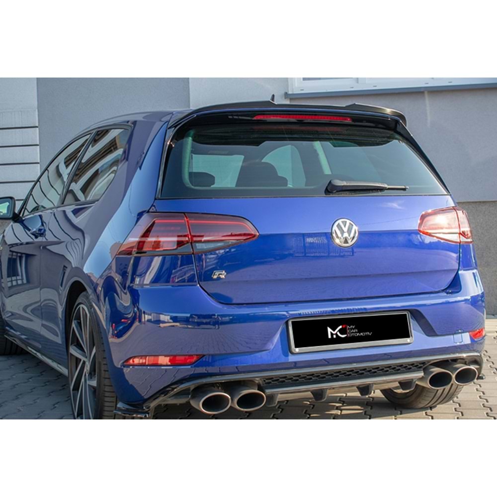 VW Golf Mk7 2012+ - Spoiler A Plus GTI/Highline/R V3 Stil, Tavan Üzeri, Piano Black Parlak Ürün Yüzeyi, Vakum