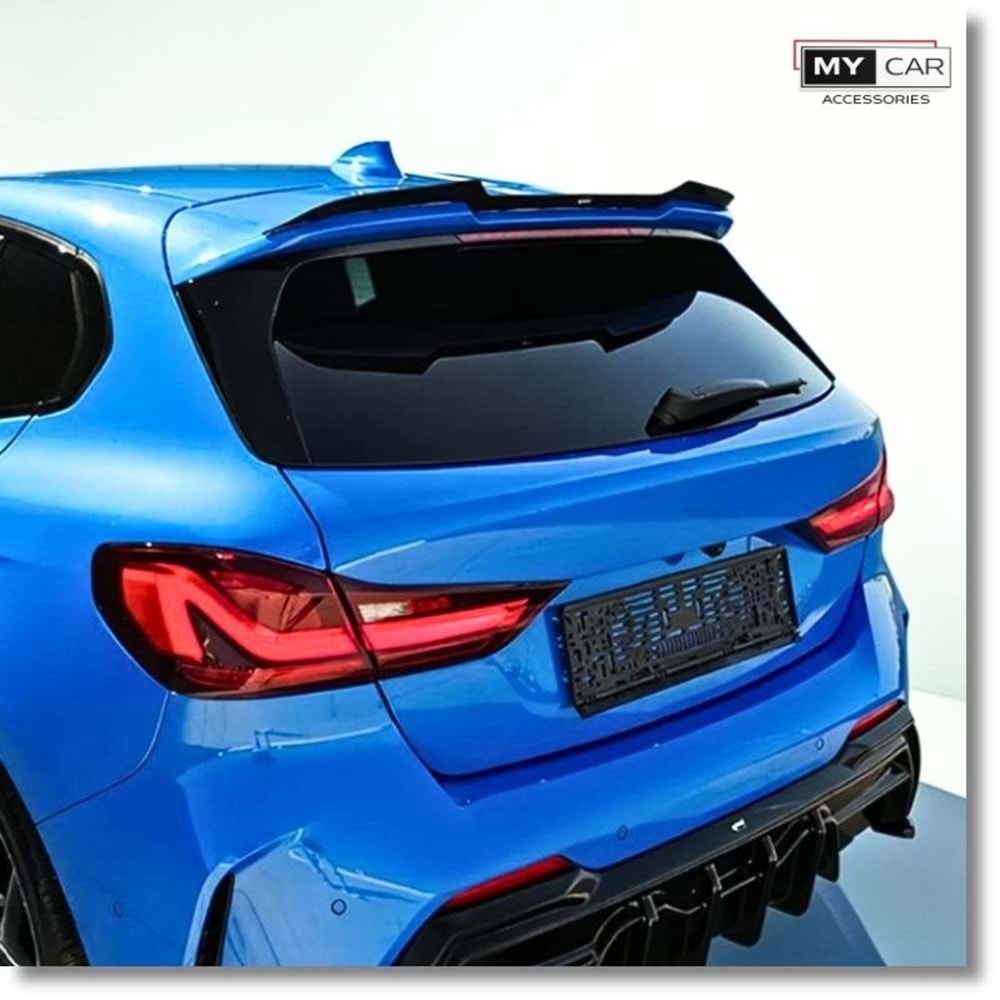 BMW F40 2019+ - Spoiler, A Plus M Pack Cap V1 Stil, Tavan üzeri, Çift Taraflı Piano Black Parlak Ürün Yüzeyi, Vakum